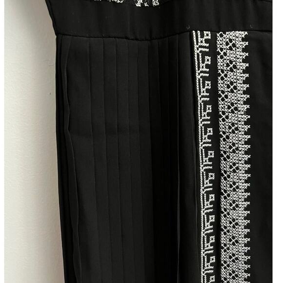 Nieman Marcus Formal Dress Women’s Sz S Black with White Cross Stitch Midi NWT - Picture 6 of 16